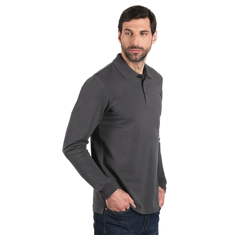 EXPLODE AZZURRO II LSL, pamučna polo majica dugih rukava, 180 g/m2 - Boja: Tamno siva| Novatex DOO