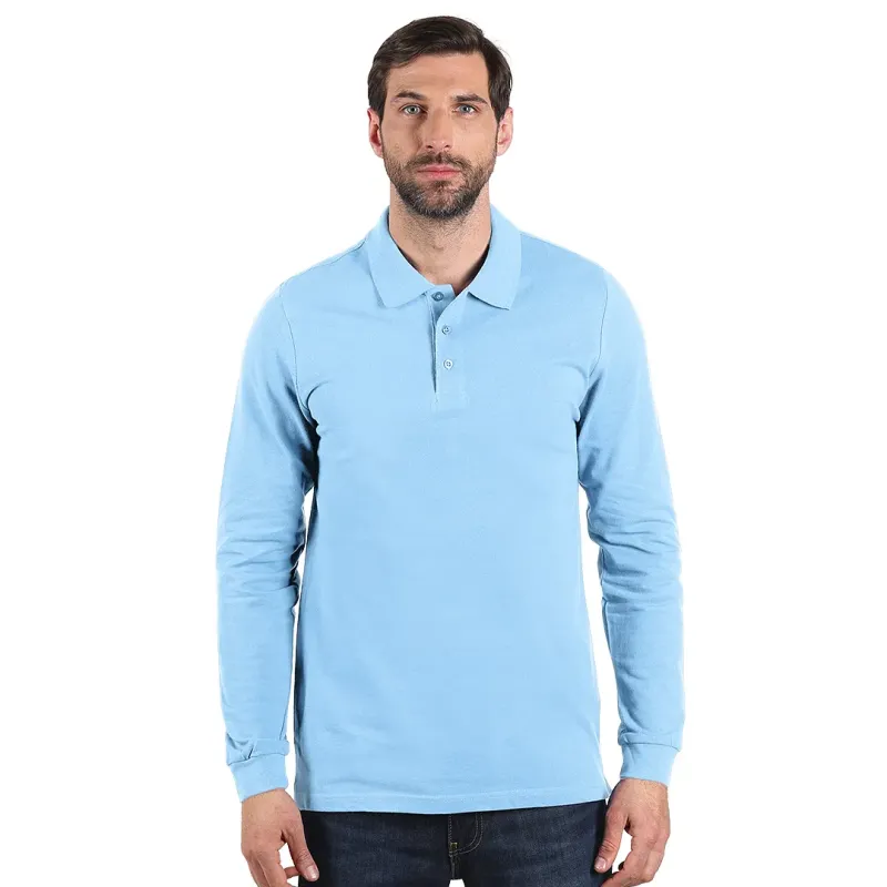 EXPLODE AZZURRO II LSL, pamučna polo majica dugih rukava, 180 g/m2 - Boja: Svetlo plava| Novatex DOO