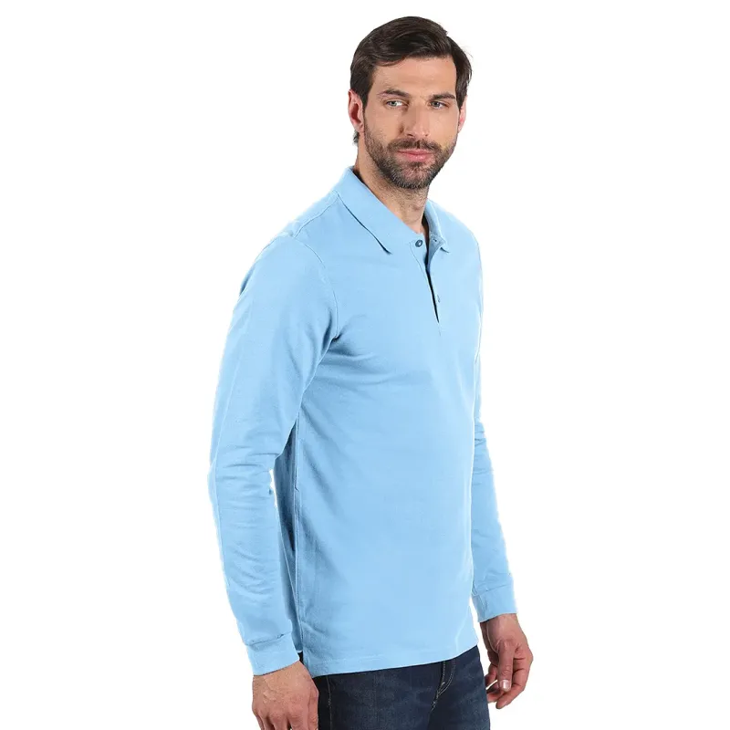 EXPLODE AZZURRO II LSL, pamučna polo majica dugih rukava, 180 g/m2 - Boja: Svetlo plava| Novatex DOO