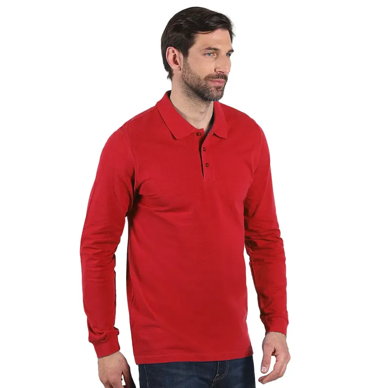 EXPLODE AZZURRO II LSL, pamučna polo majica dugih rukava, 180 g/m2 - Boja: Crvena| Novatex DOO