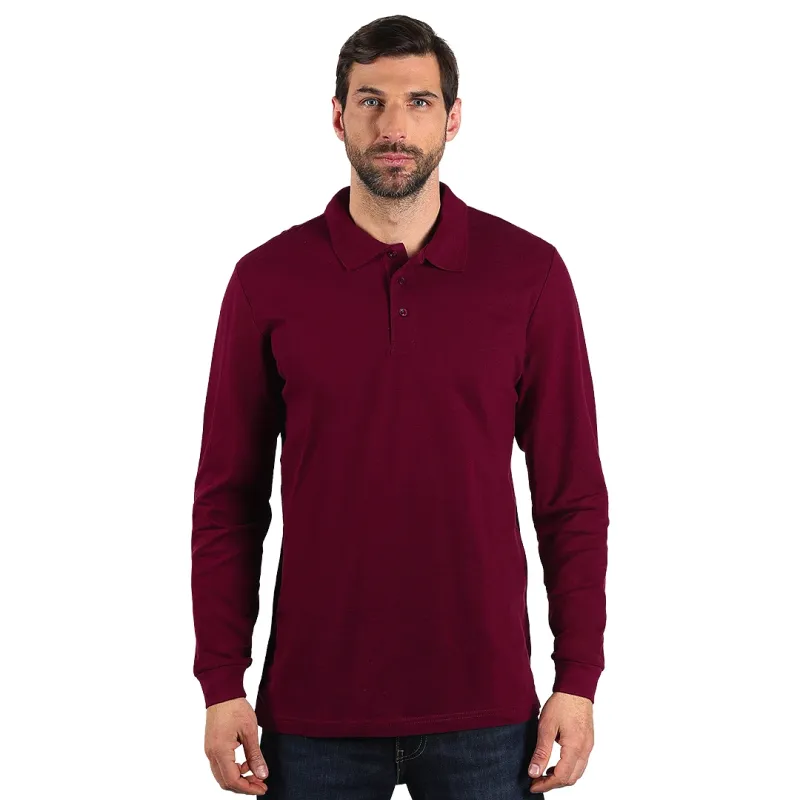 EXPLODE AZZURRO II LSL, pamučna polo majica dugih rukava, 180 g/m2 - Boja: Bordo| Novatex DOO
