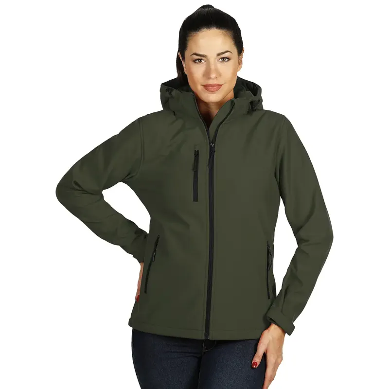 EXPLODE PROTECT WOMEN ženska softshell jakna sa skidajućom kapuljačom Maslinasta L | Novatex DOO