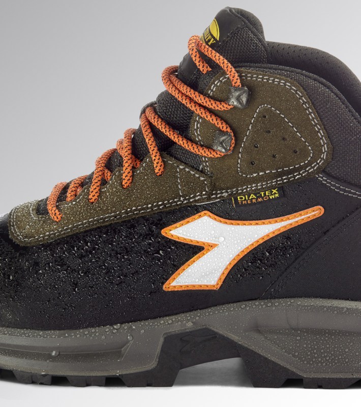 Diadora Sport Diatex Mid S7S - duboke vodootporne zaštitne cipele, siva crna narandžasta kombinacija