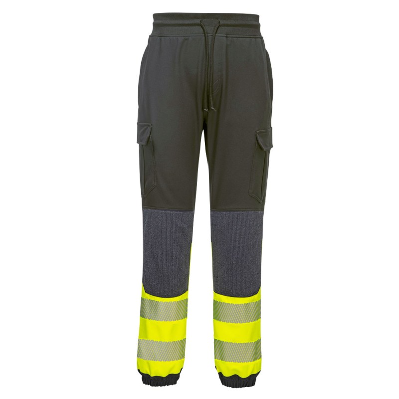 Portwest KX341 PW3 Flexi Jogger visokovidljive radne pantalone, žuta boja sa segmentiranom reflektujućom trakom