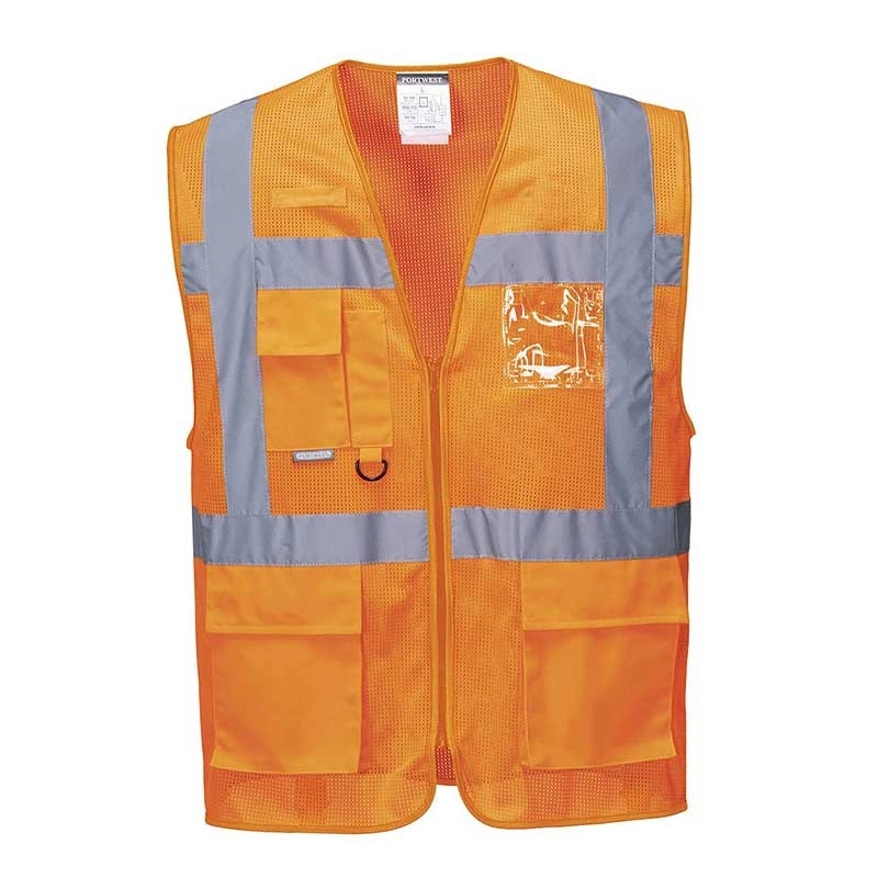 PW C376ORR-3XL FLUORESCENTNI PRSLUK NARANDŽASTI - MREŽA/DŽEPOVI | Novatex DOO