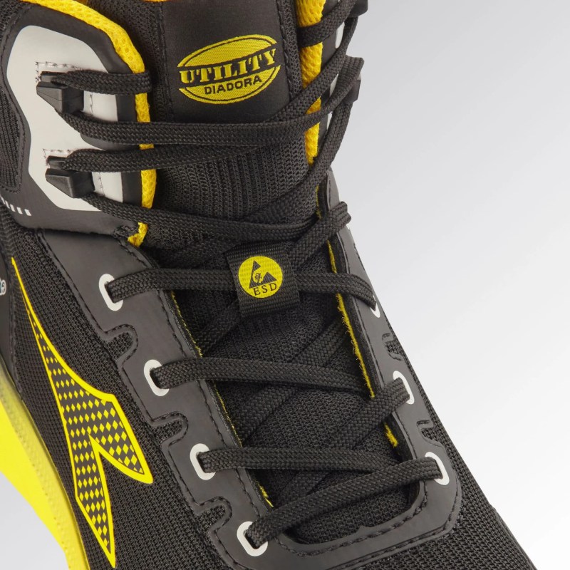 Diadora Vortex DA2 Mid S3S – mid-cut zaštitne cipele, crno/žute