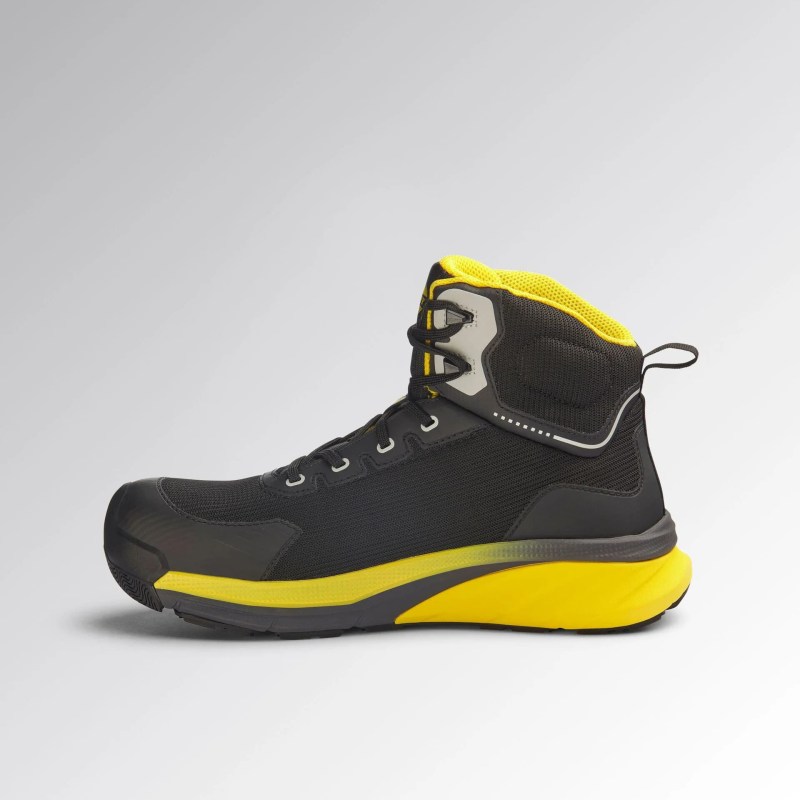 Diadora Vortex DA2 Mid S3S – mid-cut zaštitne cipele, crno/žute